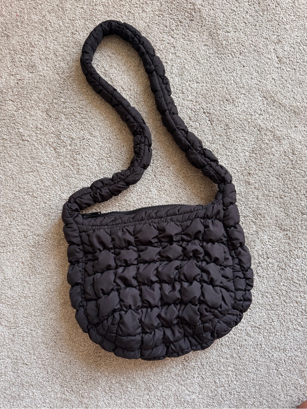 COS quilted messenger bag black